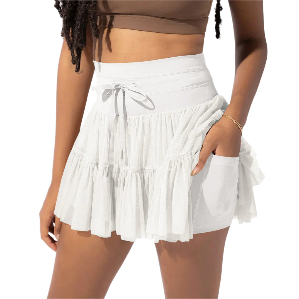 Lace-Up Lucky Mini Skirt | High Waist Pleated Sport Skirt