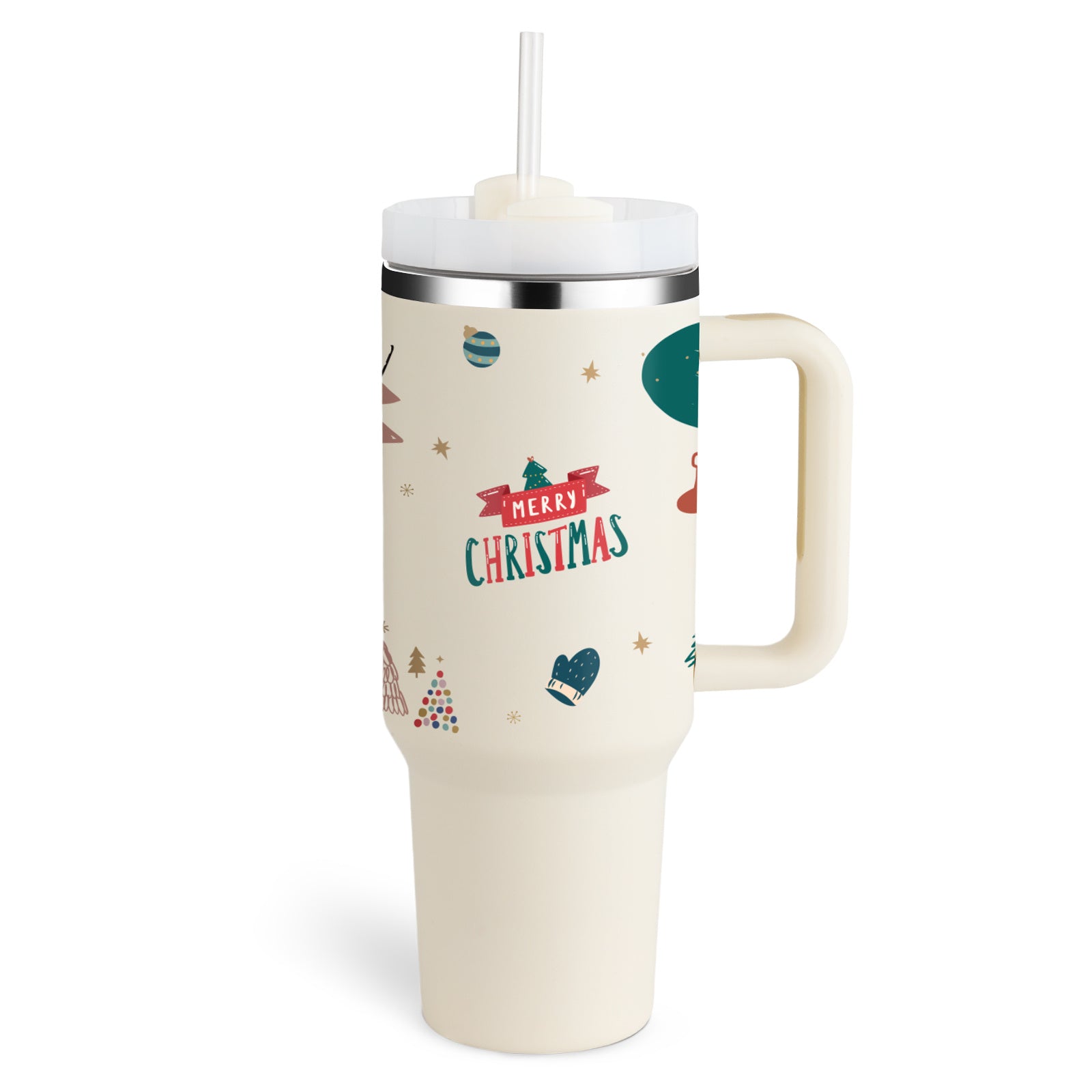 Heart Sip 40oz Insulated Tumbler | Spill-Proof Stainless Steel Travel Cup with Straw & Handle