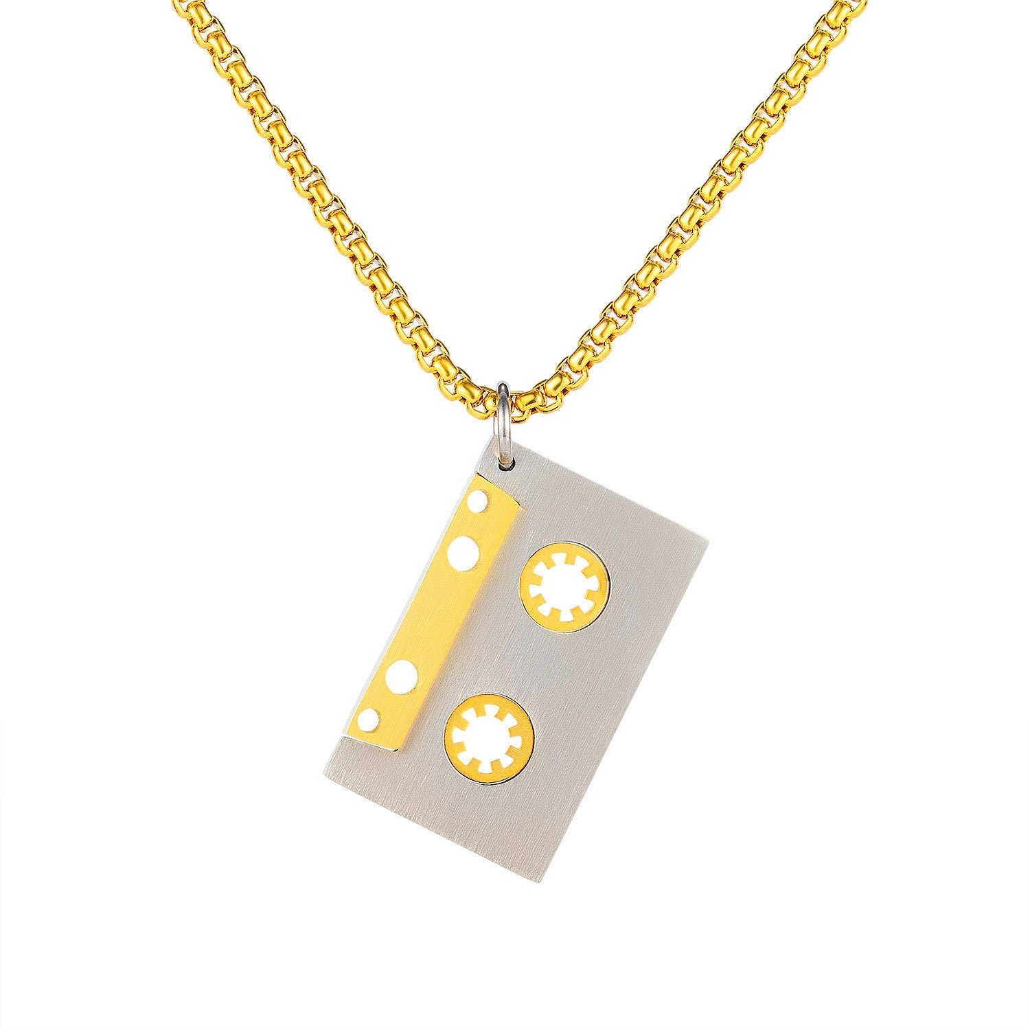 Mixtape Memories Pendant | Retro Audio Cassette Necklace in Titanium Steel