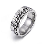 Spin Link Chain Ring | Rotatable Titanium Steel