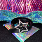 Spicy Girl Star Buckle Belt | Y2K PU Leather Waist Belt