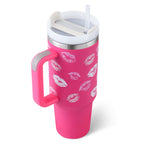Heart Sip 40oz Insulated Tumbler | Spill-Proof Stainless Steel Travel Cup with Straw & Handle