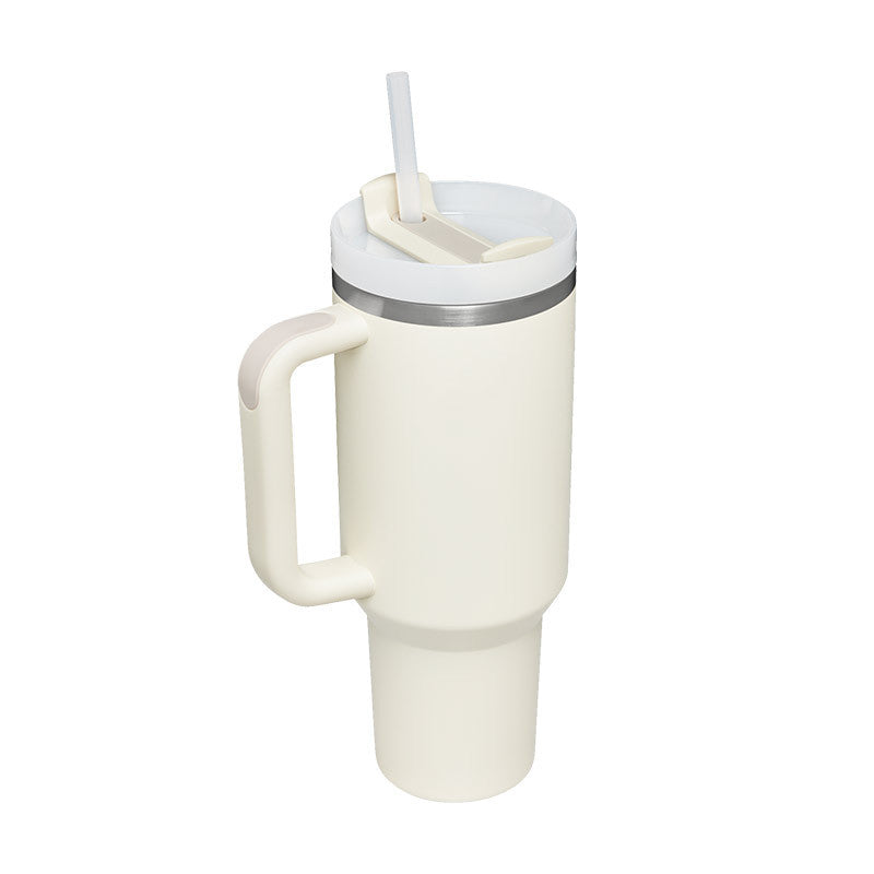 Heart Sip 40oz Insulated Tumbler | Spill-Proof Stainless Steel Travel Cup with Straw & Handle