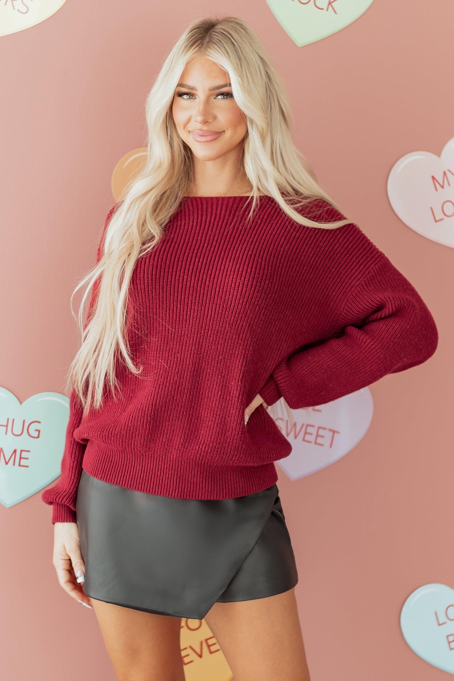 Ribbon Knot Drop Shoulder Sweater