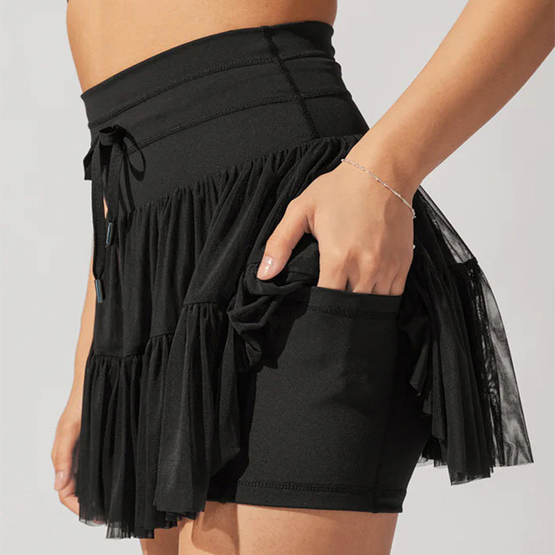 Lace-Up Lucky Mini Skirt | High Waist Pleated Sport Skirt