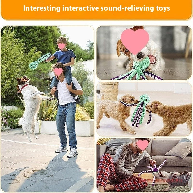 Squeakapus Plush Pet Toy | Colorful Octopus with Squeaker