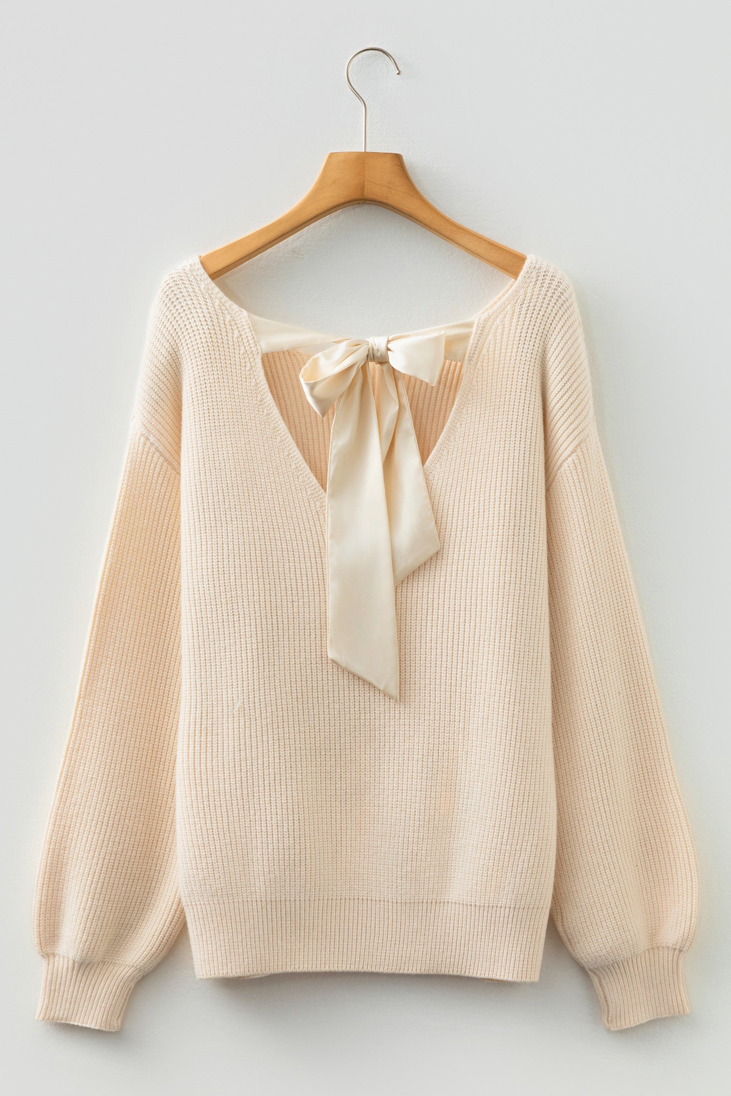 Ribbon Knot Drop Shoulder Sweater