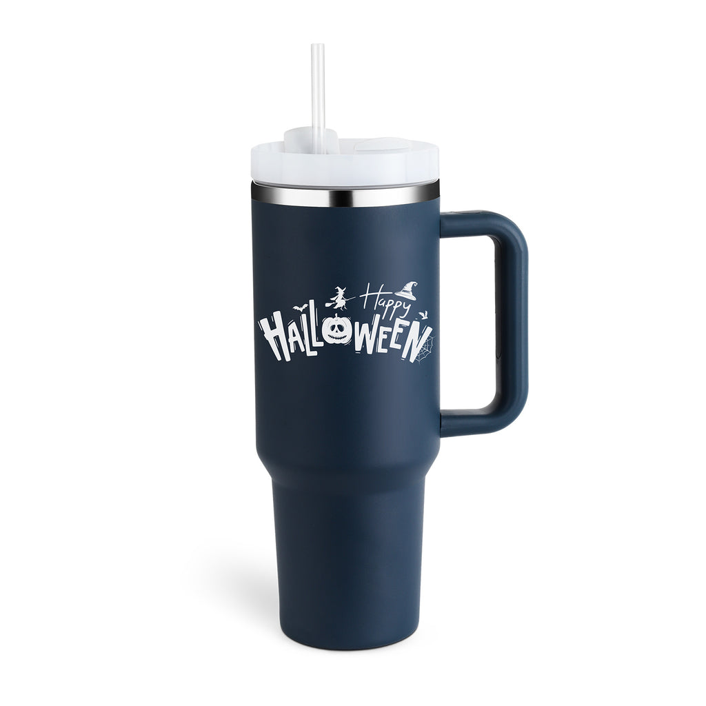 Heart Sip 40oz Insulated Tumbler | Spill-Proof Stainless Steel Travel Cup with Straw & Handle