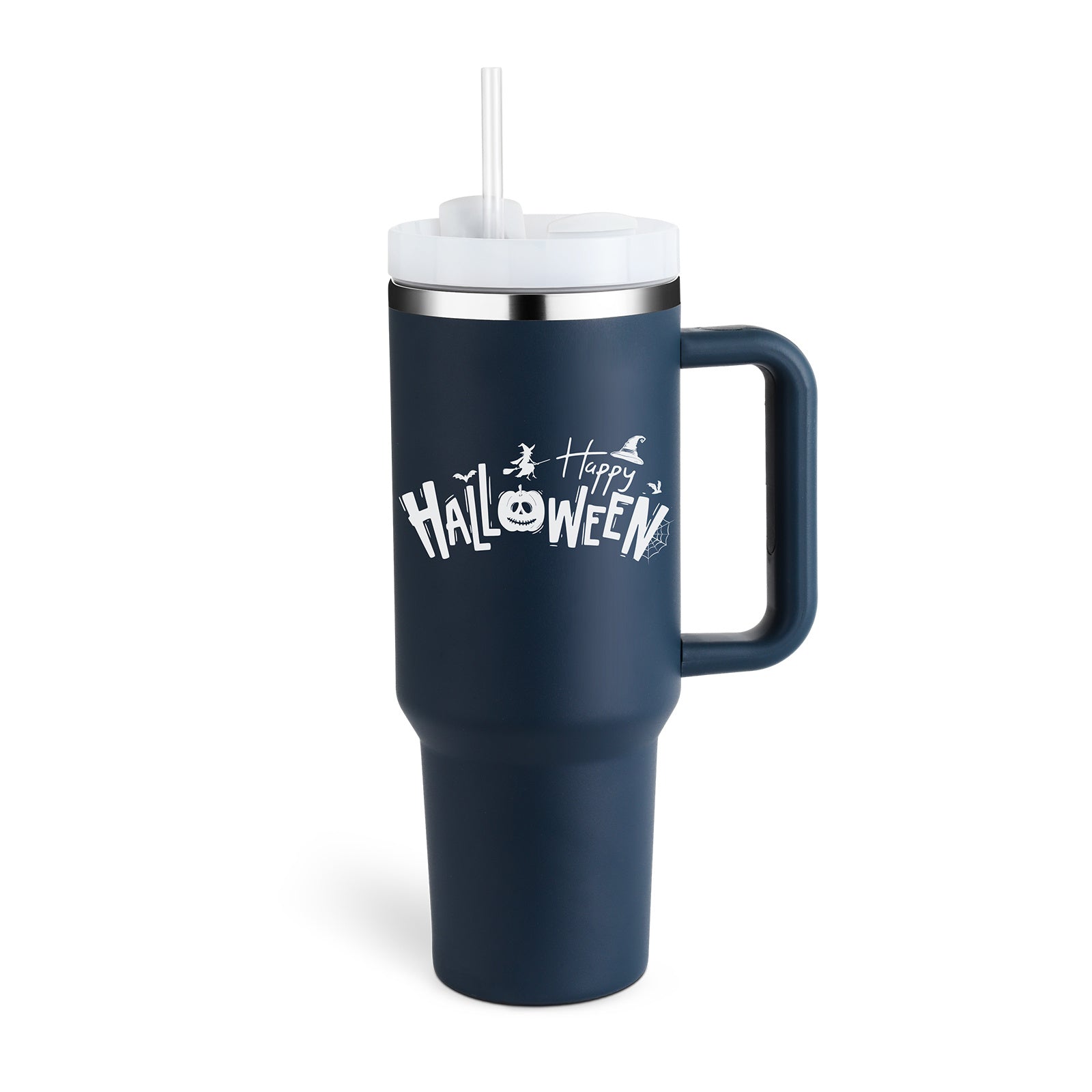 Heart Sip 40oz Insulated Tumbler | Spill-Proof Stainless Steel Travel Cup with Straw & Handle