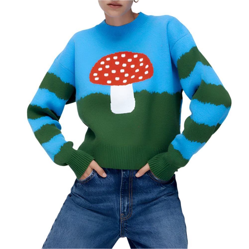 Mushroom Meadows Knit Sweater