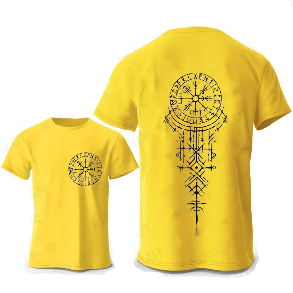 Viking Rune Compass Nordic Sigil Tee | Graphic Cotton T-Shirt