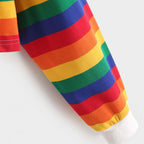 Candy Spectrum Striped Lapel Sweater