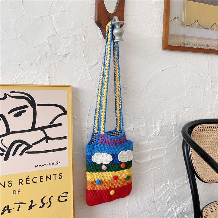 Dreamy Threads Rainbow Knit Tote