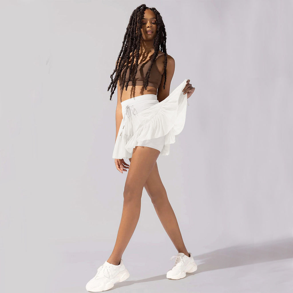 Lace-Up Lucky Mini Skirt | High Waist Pleated Sport Skirt