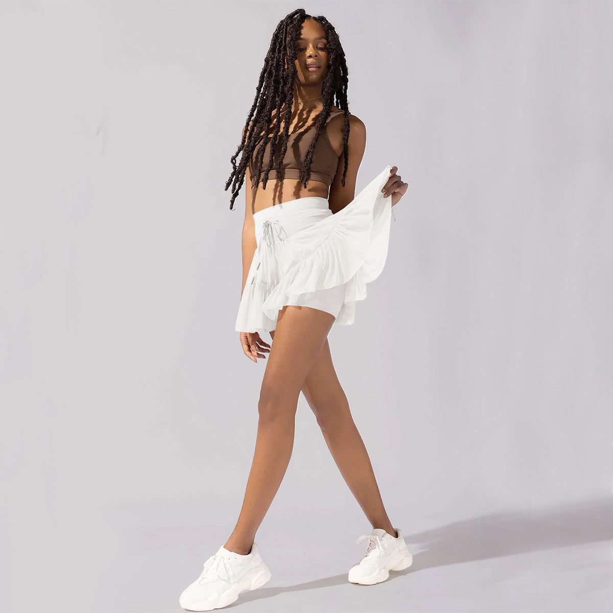 Lace-Up Lucky Mini Skirt | High Waist Pleated Sport Skirt