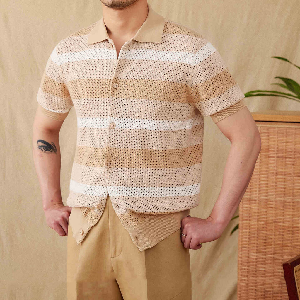 Retro Stripe Lapel Tee.
