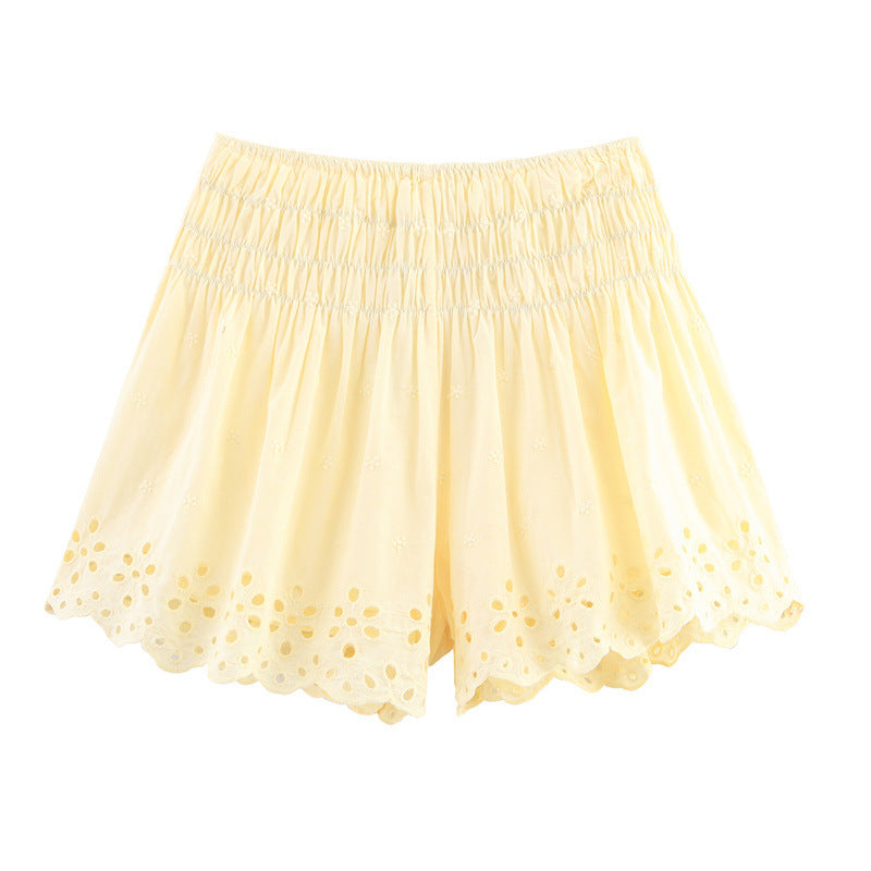 Sugar Petal Poplin Set | Embroidered Sleeveless Top & Casual Shorts Two-Piece