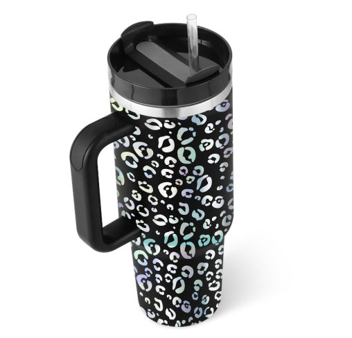 Heart Sip 40oz Insulated Tumbler | Spill-Proof Stainless Steel Travel Cup with Straw & Handle