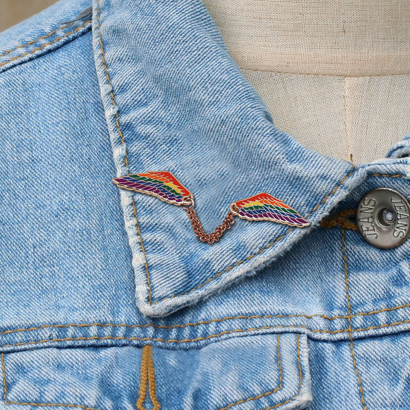 Celestial Rainbow Wings Enamel Pin