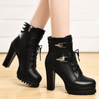 London Luxe Platform Boots | British-Inspired Thick Heel Statement Boots