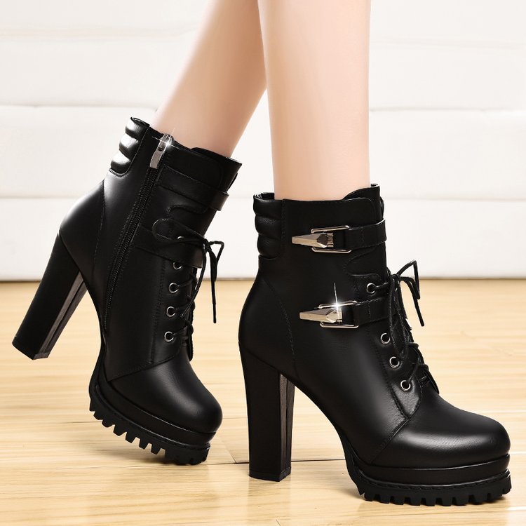 London Luxe Platform Boots | British-Inspired Thick Heel Statement Boots
