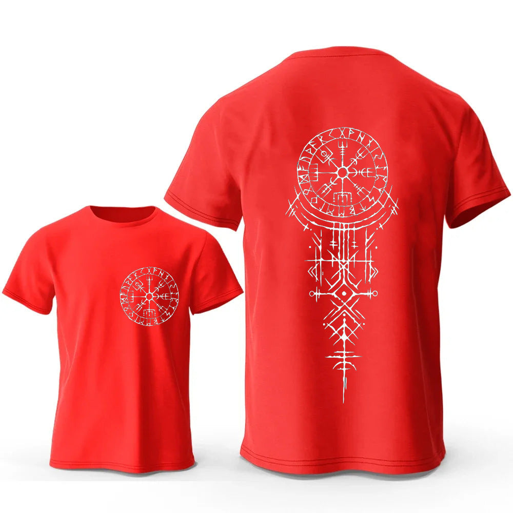 Viking Rune Compass Nordic Sigil Tee | Graphic Cotton T-Shirt