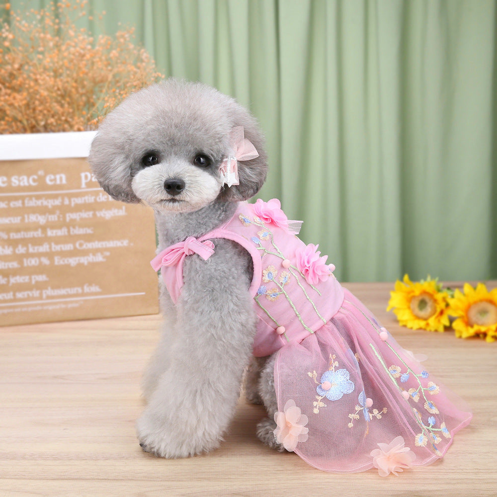 LaceDream Pink Sling Dress | Delicate Cotton Dress for Pets