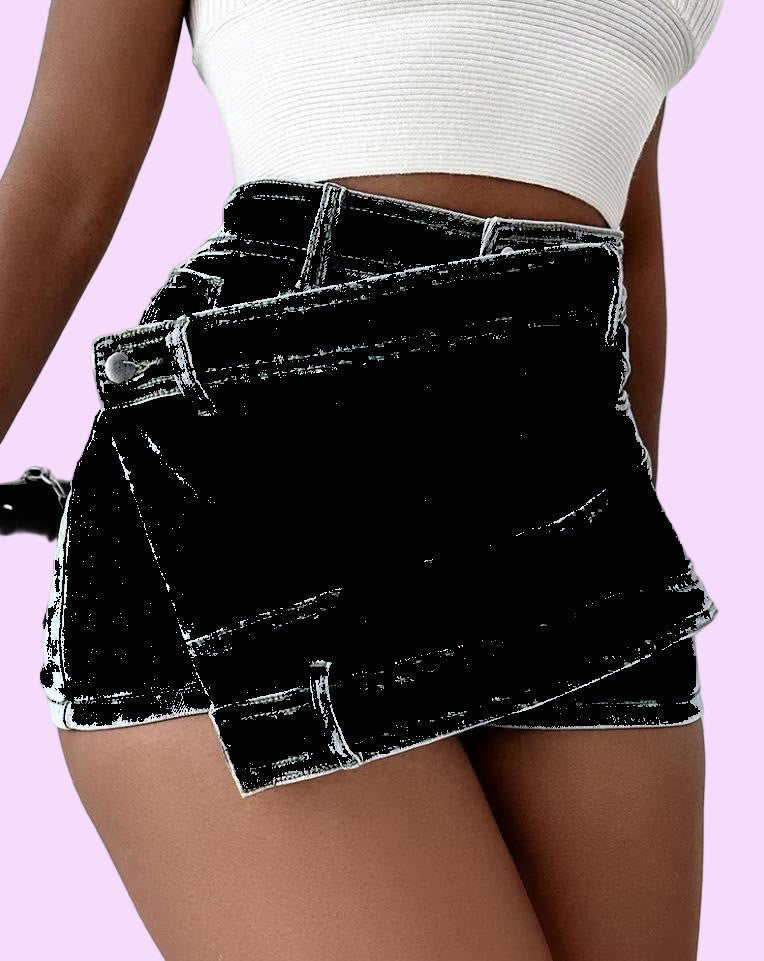 Wrap Me Up Denim Skort
