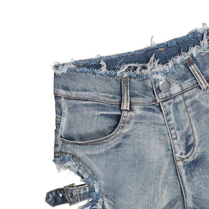 High Waist Ripped Punk Shorts – Distressed Booty