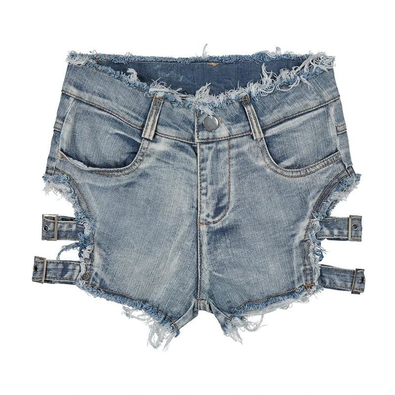 High Waist Ripped Punk Shorts – Distressed Booty