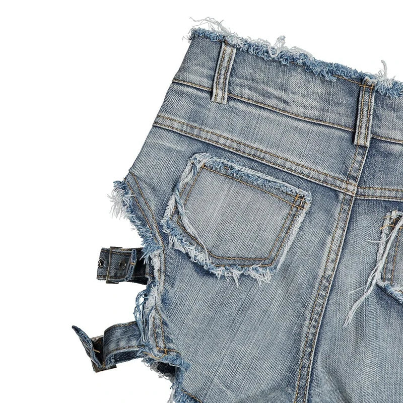 High Waist Ripped Punk Shorts – Distressed Booty