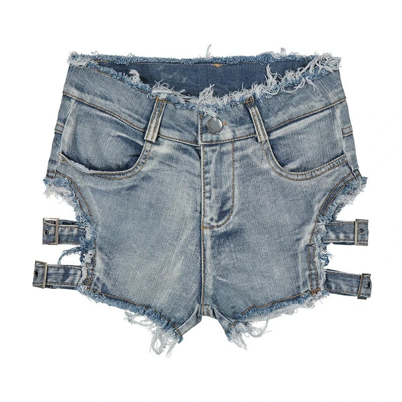 High Waist Ripped Punk Shorts – Distressed Booty