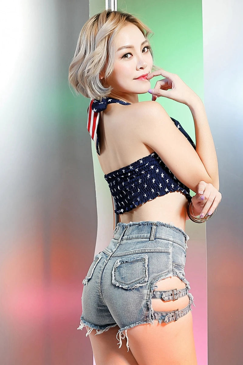 High Waist Ripped Punk Shorts – Distressed Booty