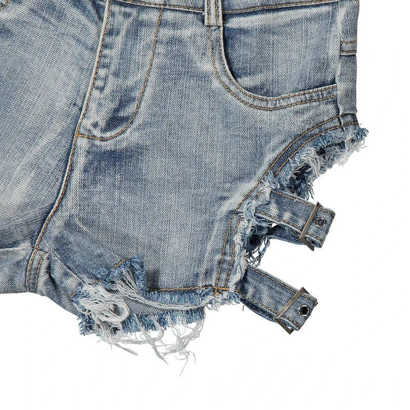 High Waist Ripped Punk Shorts – Distressed Booty