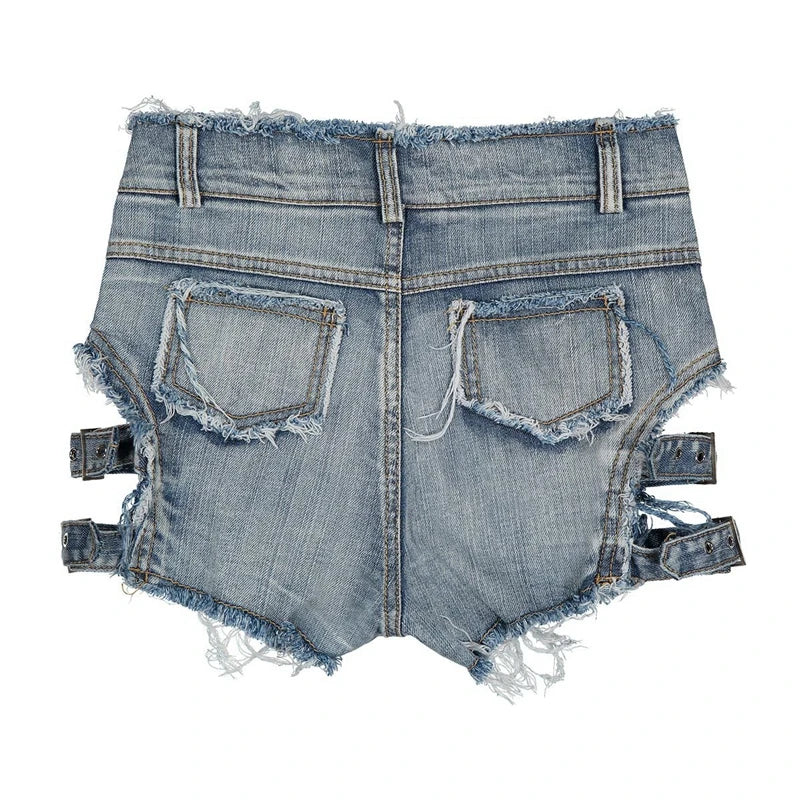 High Waist Ripped Punk Shorts – Distressed Booty