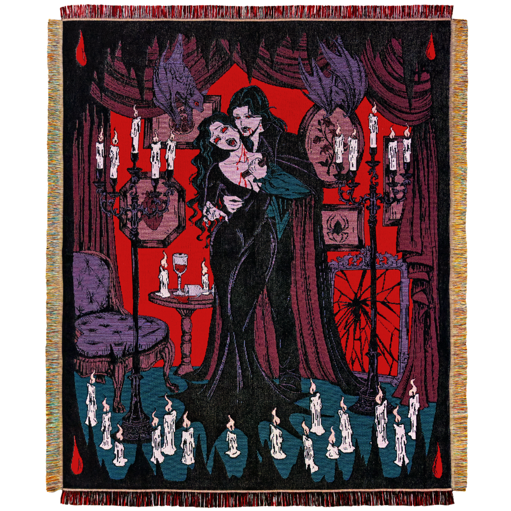 Love Bite Vampire Romance Woven Blanket