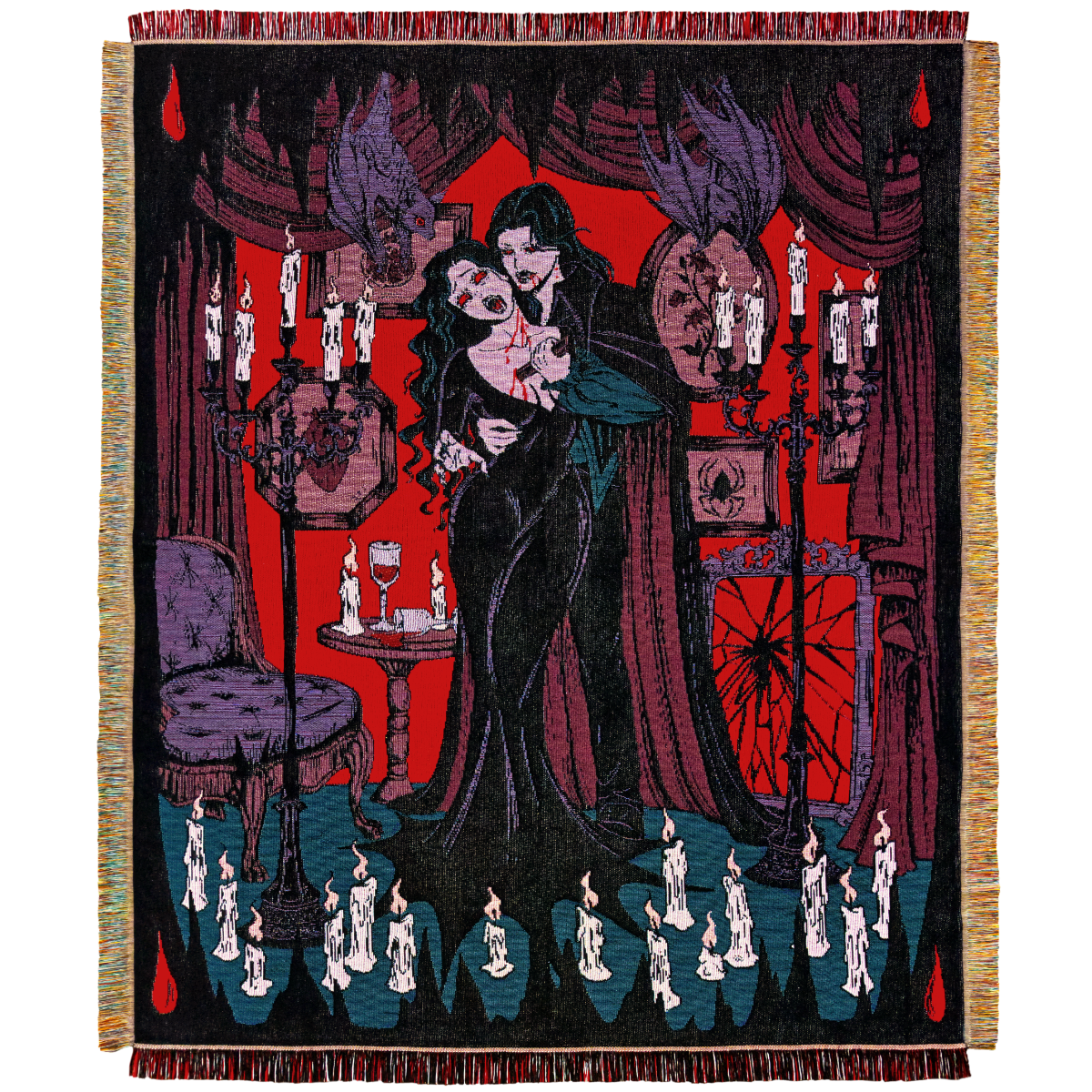 Love Bite Vampire Romance Woven Blanket