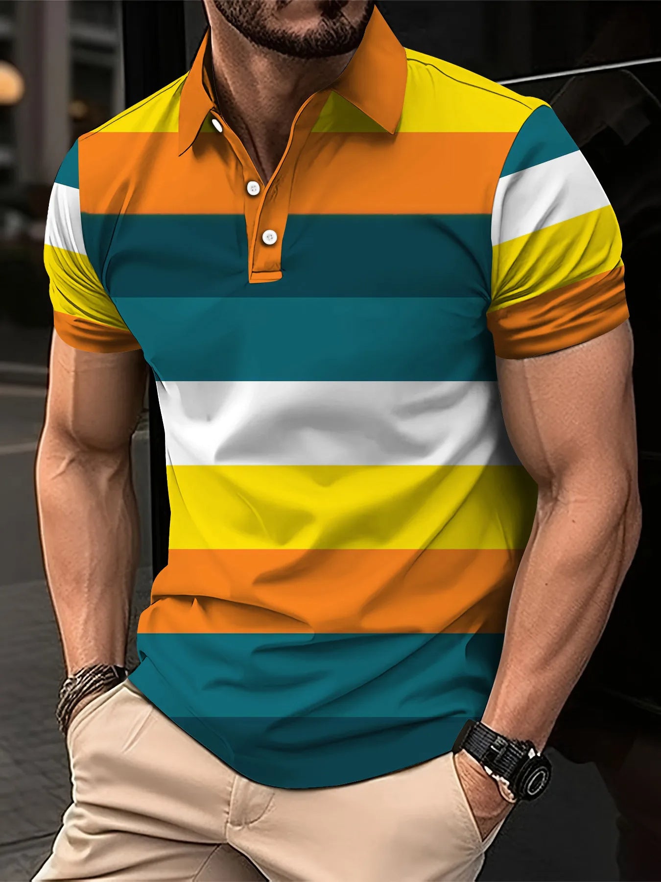 Prism Pop Button-Up | Rainbow Casual Top