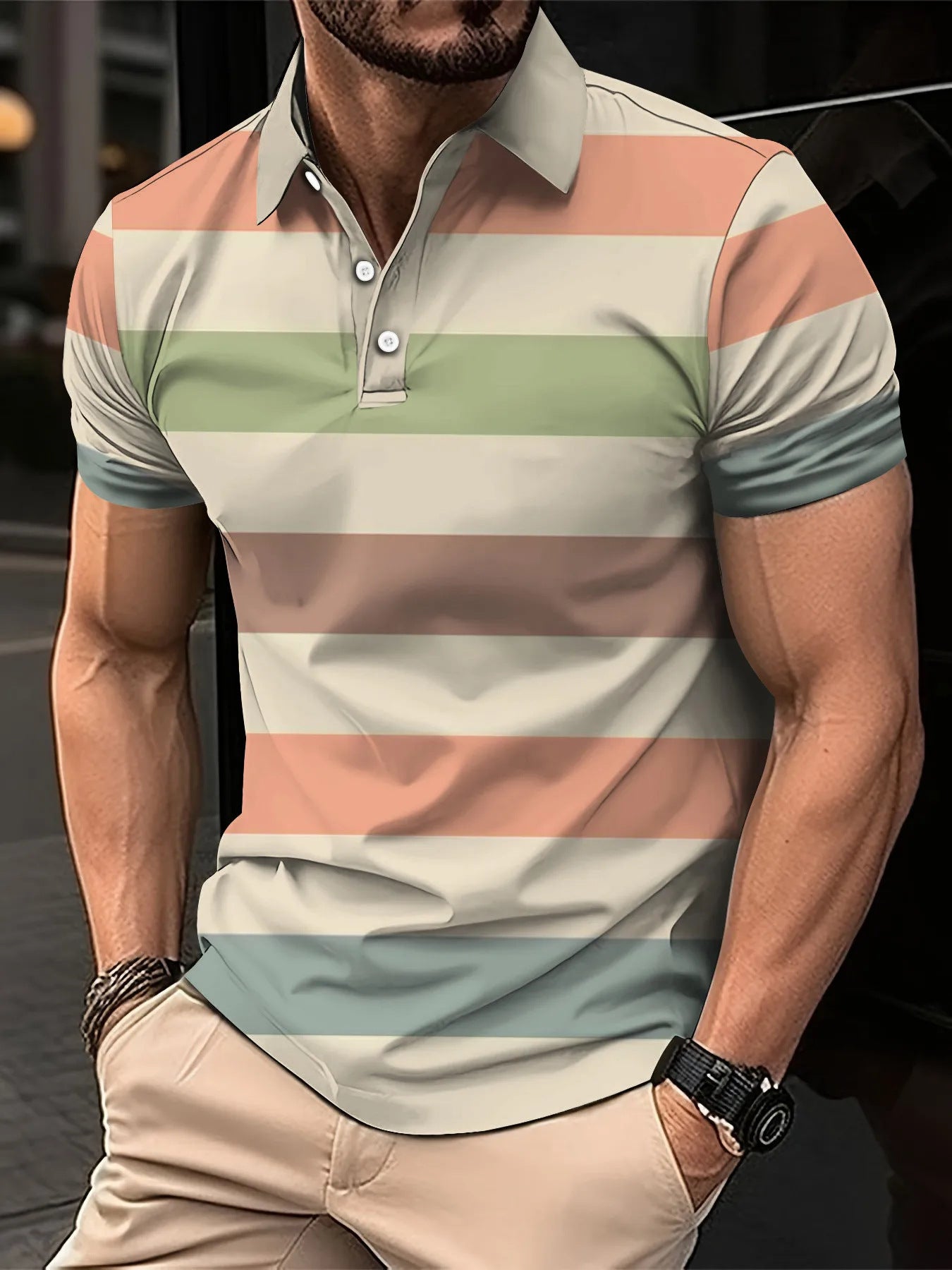 Prism Pop Button-Up | Rainbow Casual Top
