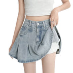 Cloudwalk Pleated Denim Skirt.