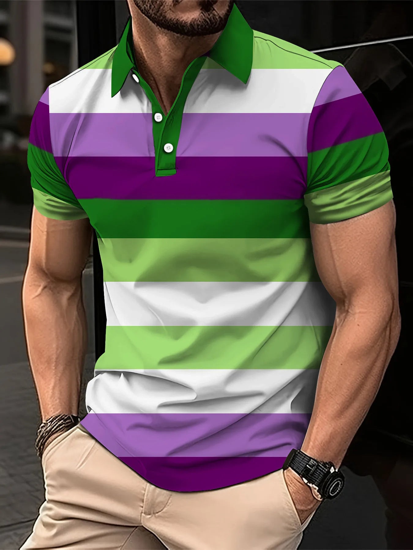 Prism Pop Button-Up | Rainbow Casual Top