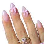 French Sweet Pink Bows Nails