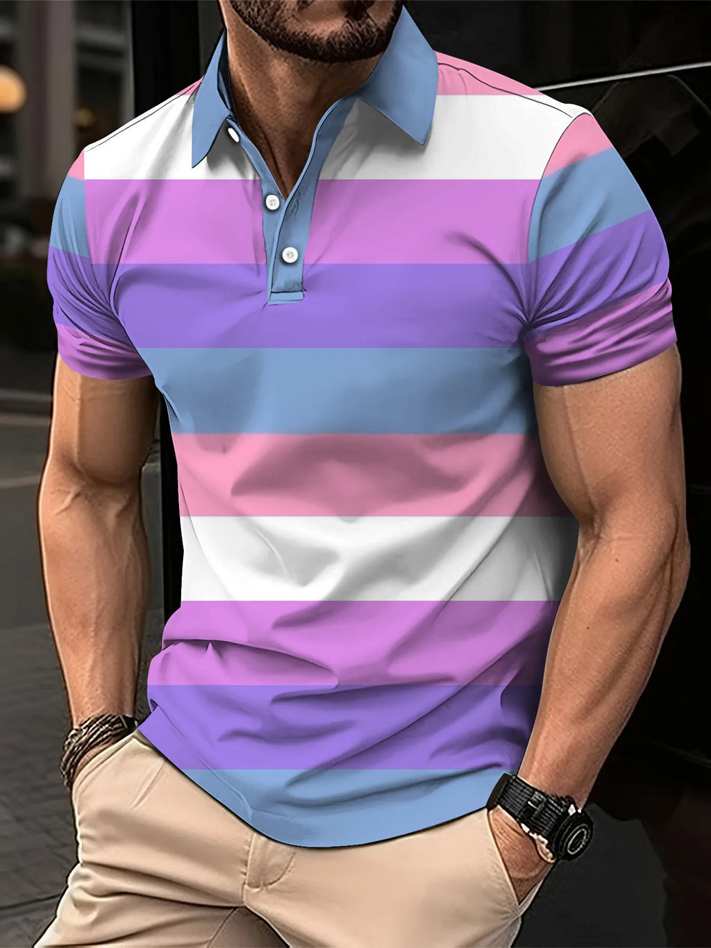 Prism Pop Button-Up | Rainbow Casual Top