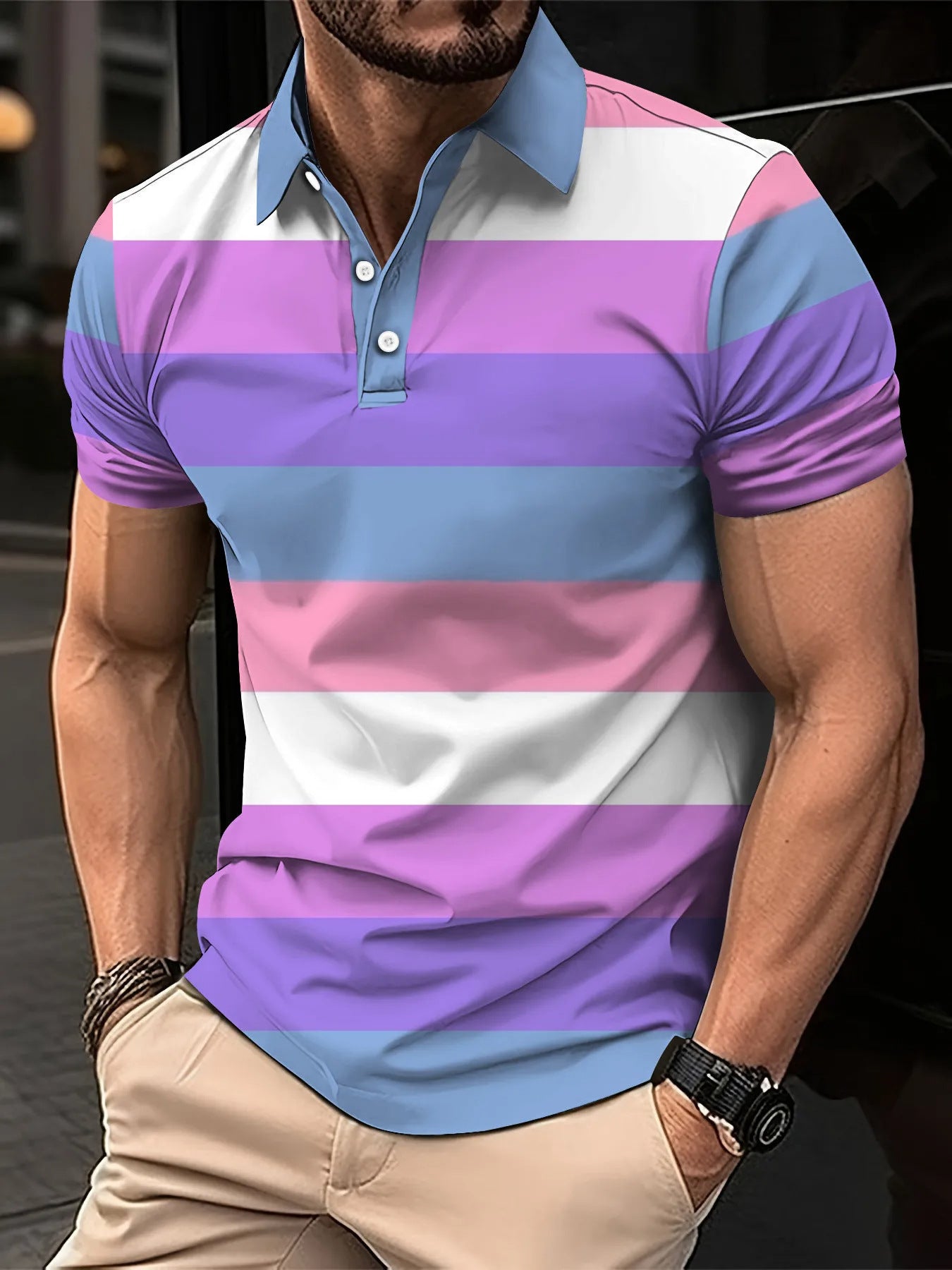 Prism Pop Button-Up | Rainbow Casual Top