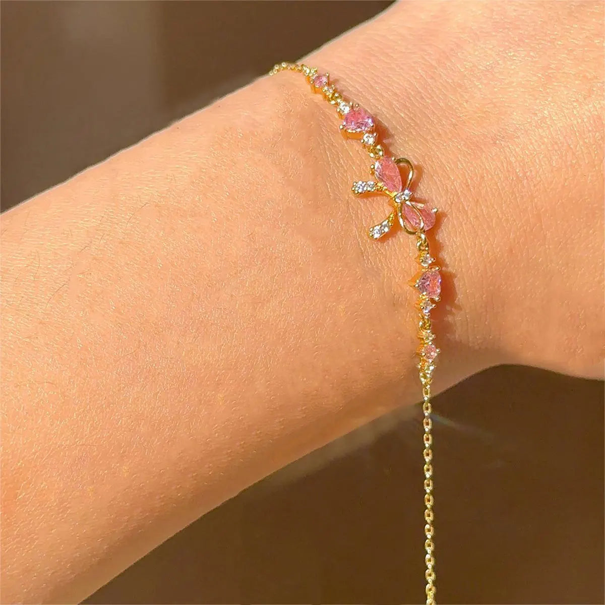 Exquisite Sweet Pink Bowknot Bracelet