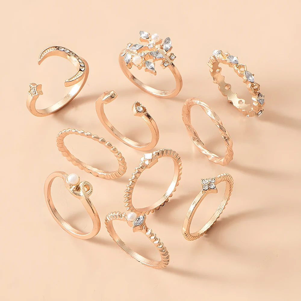 Starlit Dreams Boho Ring Set – 10pcs