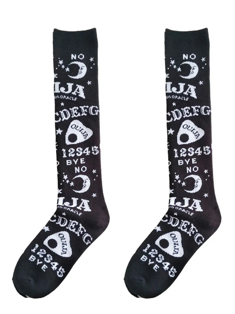 Dark Magic Star Moon Gothic Socks