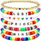 Love Wins Rainbow Beaded Pride Bracelet.