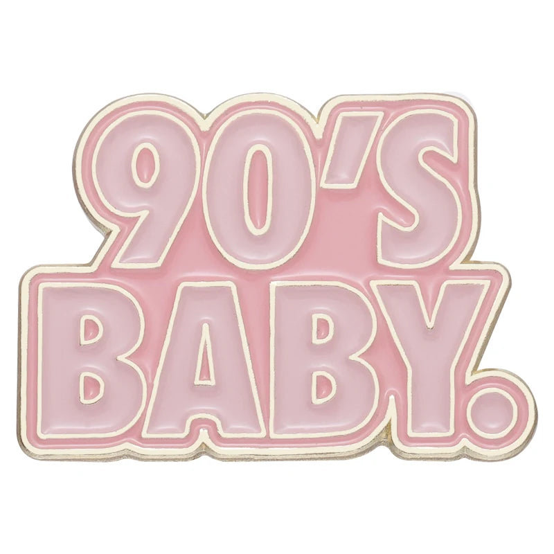 Pink 90’s Baby Enamel Pin — Retro Pastel Vibes
