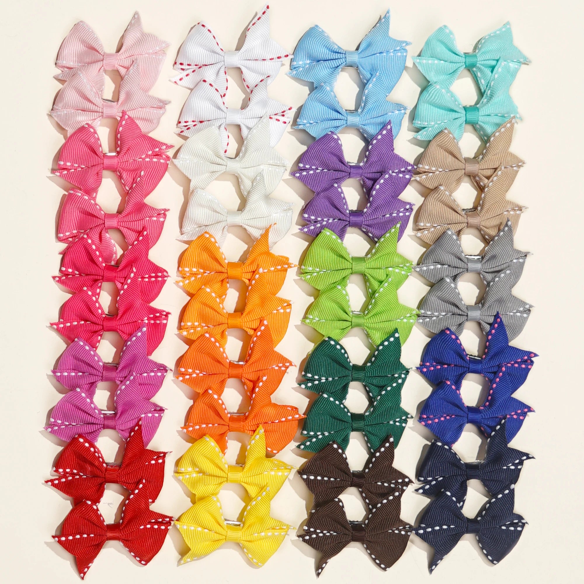 Polka Dot Cutie Mini Bow Clip Set (40pcs).